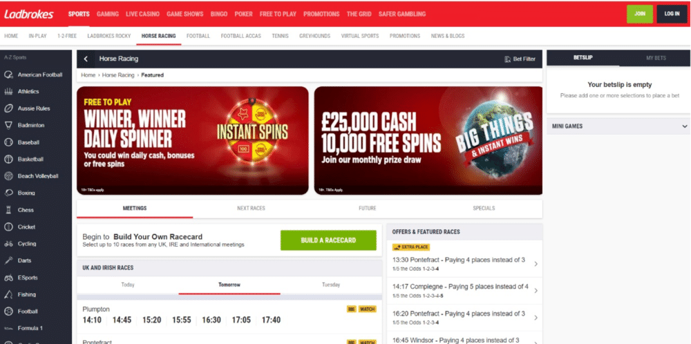 Ladbrokes are known for their excellent racing coverage