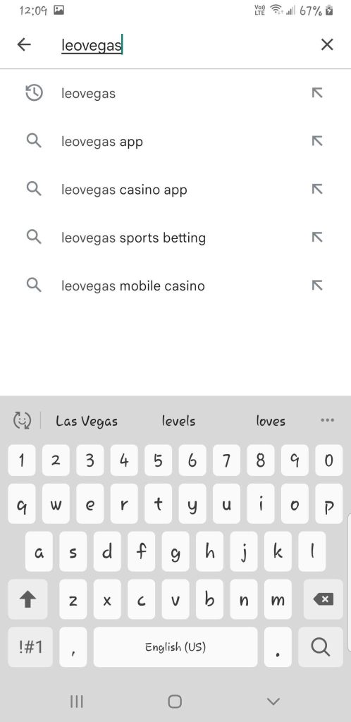 Search for the LeoVegas App