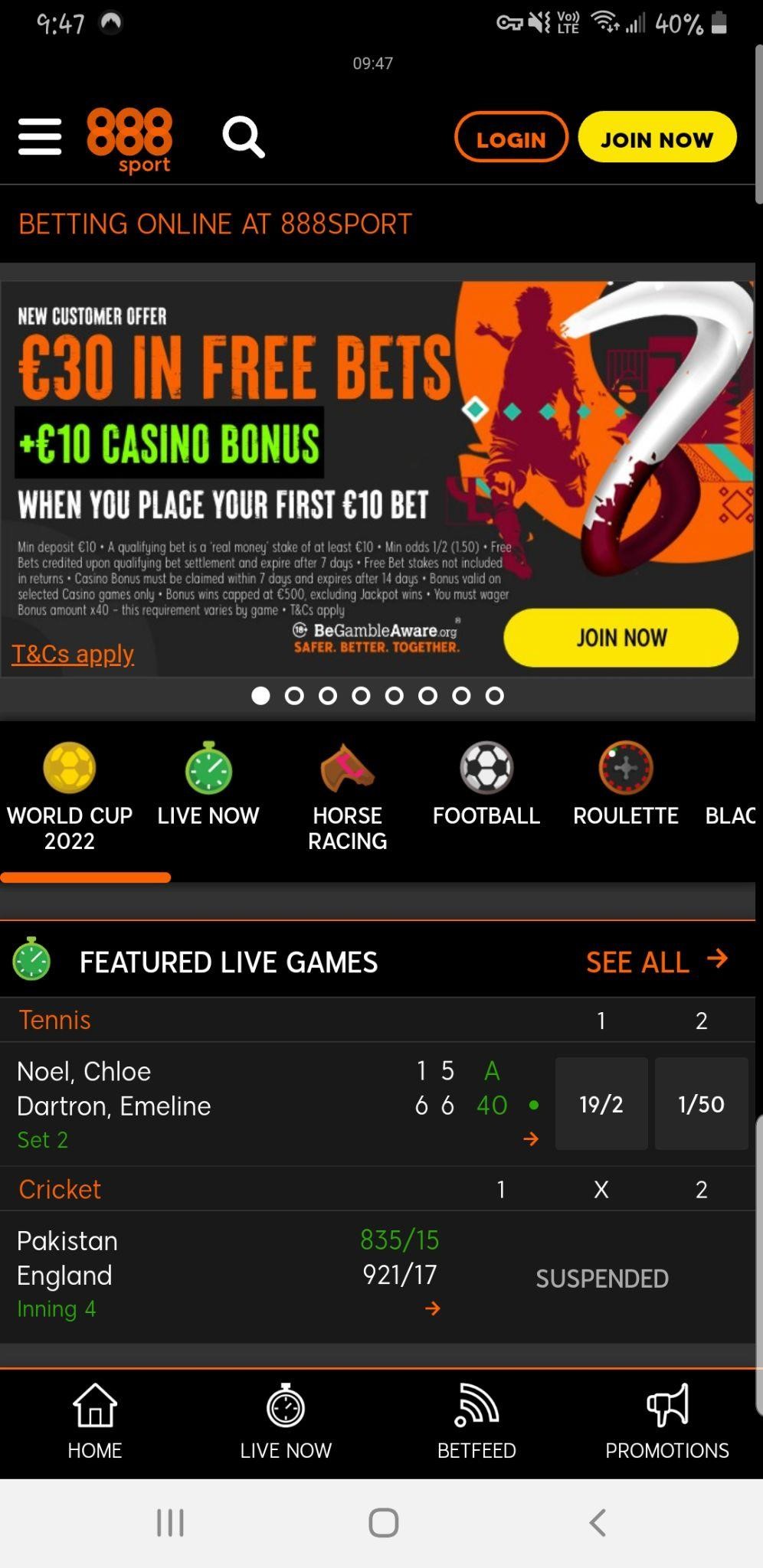 888sport's Betting App
